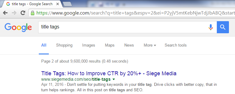 title tag optimization